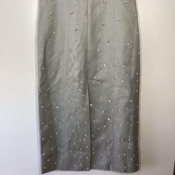 Stine Goya Aly Crystal Clusters Rhinestone Sleeveless Gray Midi Dress XXS - Picture 16 of 16